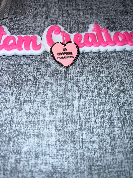 Soft Pink Heart Script Charm – Luxe Statement Charm