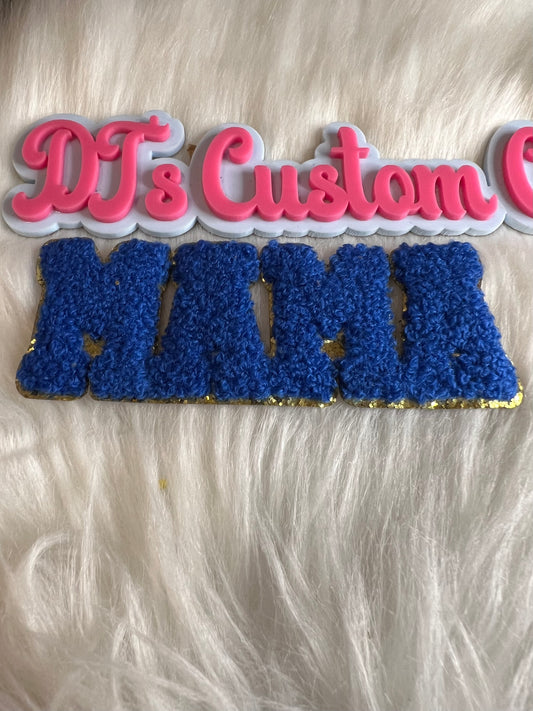 Fluffy Blue Mama trim Gold
