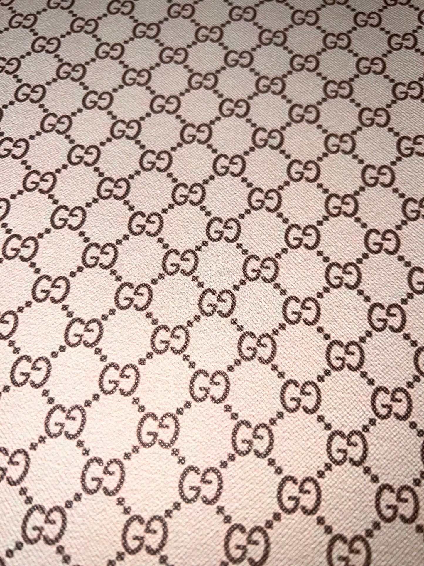 🤍 Neutral Monogram Pattern Faux Leather Sheet (Light)