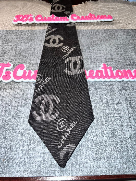 Black Monogram Necktie – Luxe Statement Tie