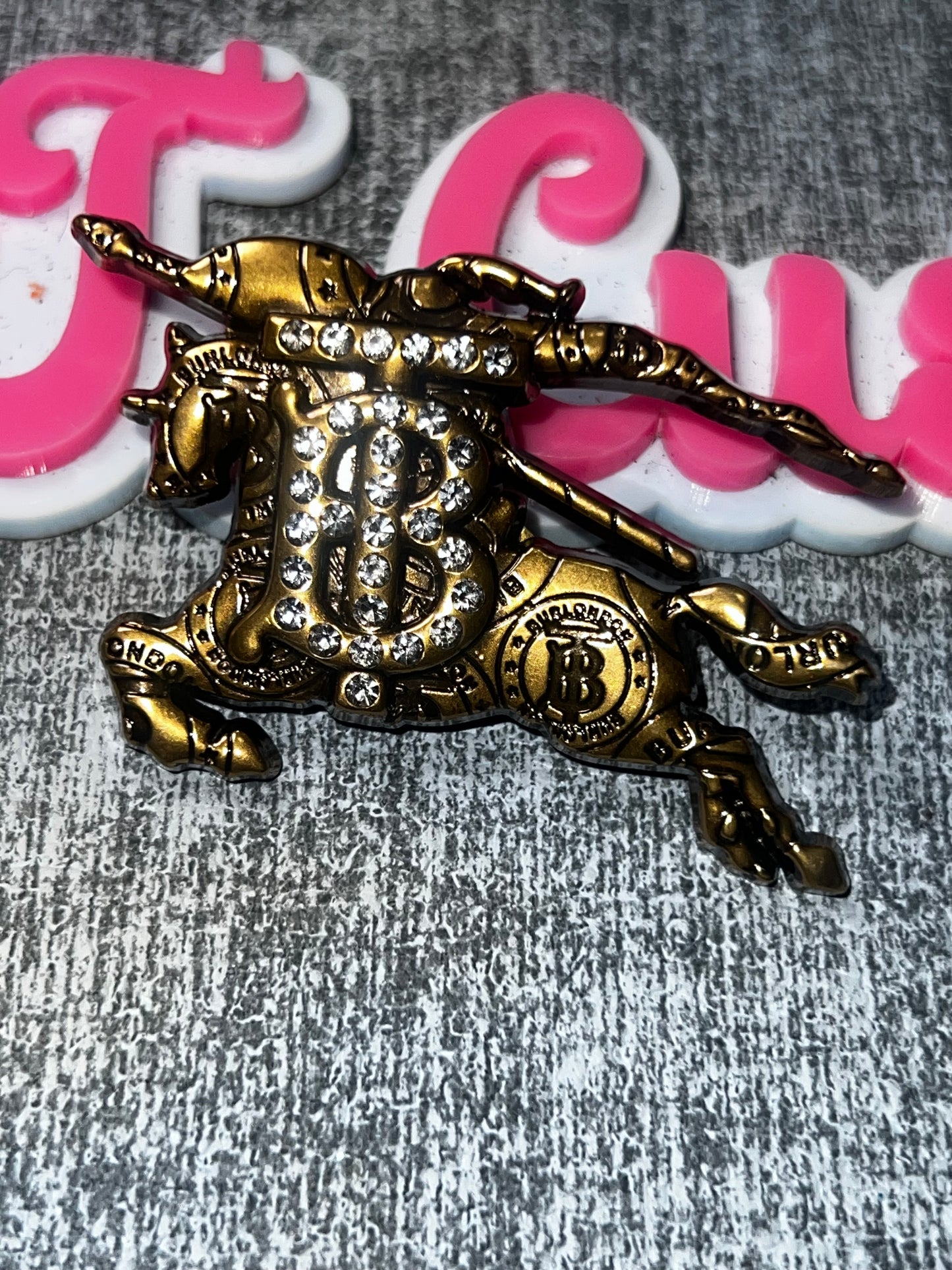 Antique Gold Rhinestone Equestrian Brooch Pin – Horse Rider Statement Jewelry