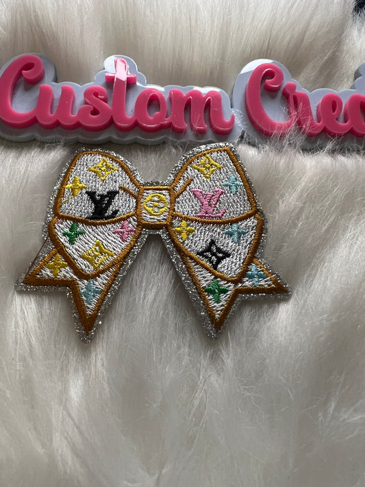 Colorful White LV Bow