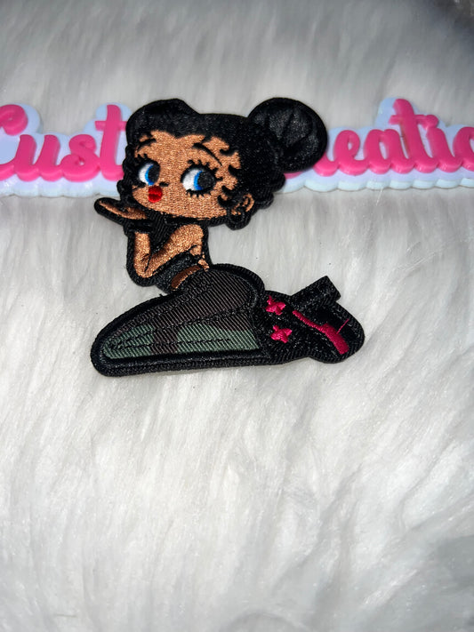 Camo pants Betty Lying Pose Patch
