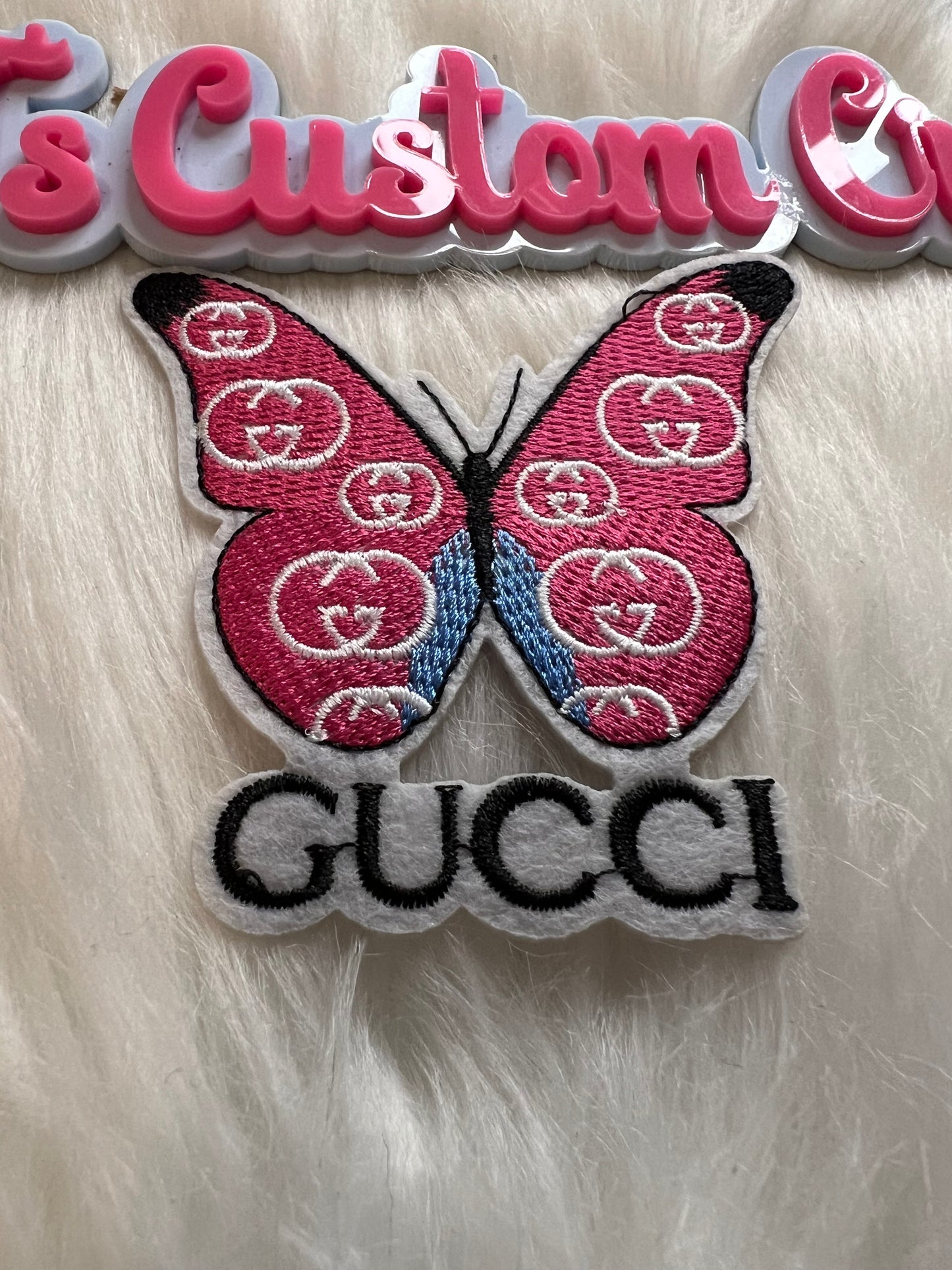 Hot Pink Blue GG Butterfly