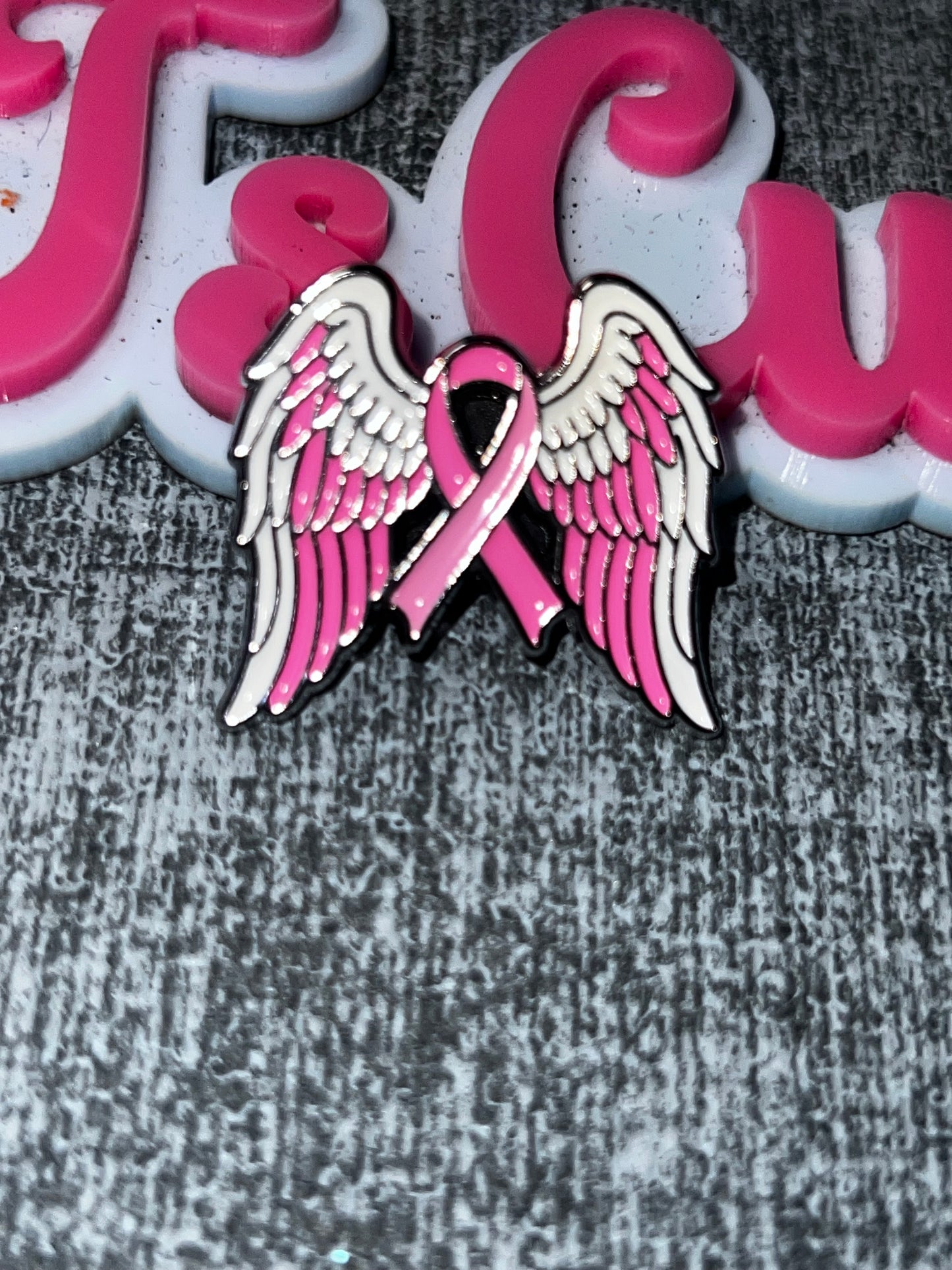 Pink Ribbon Angel Wings Breast Cancer Awareness Brooch Pin