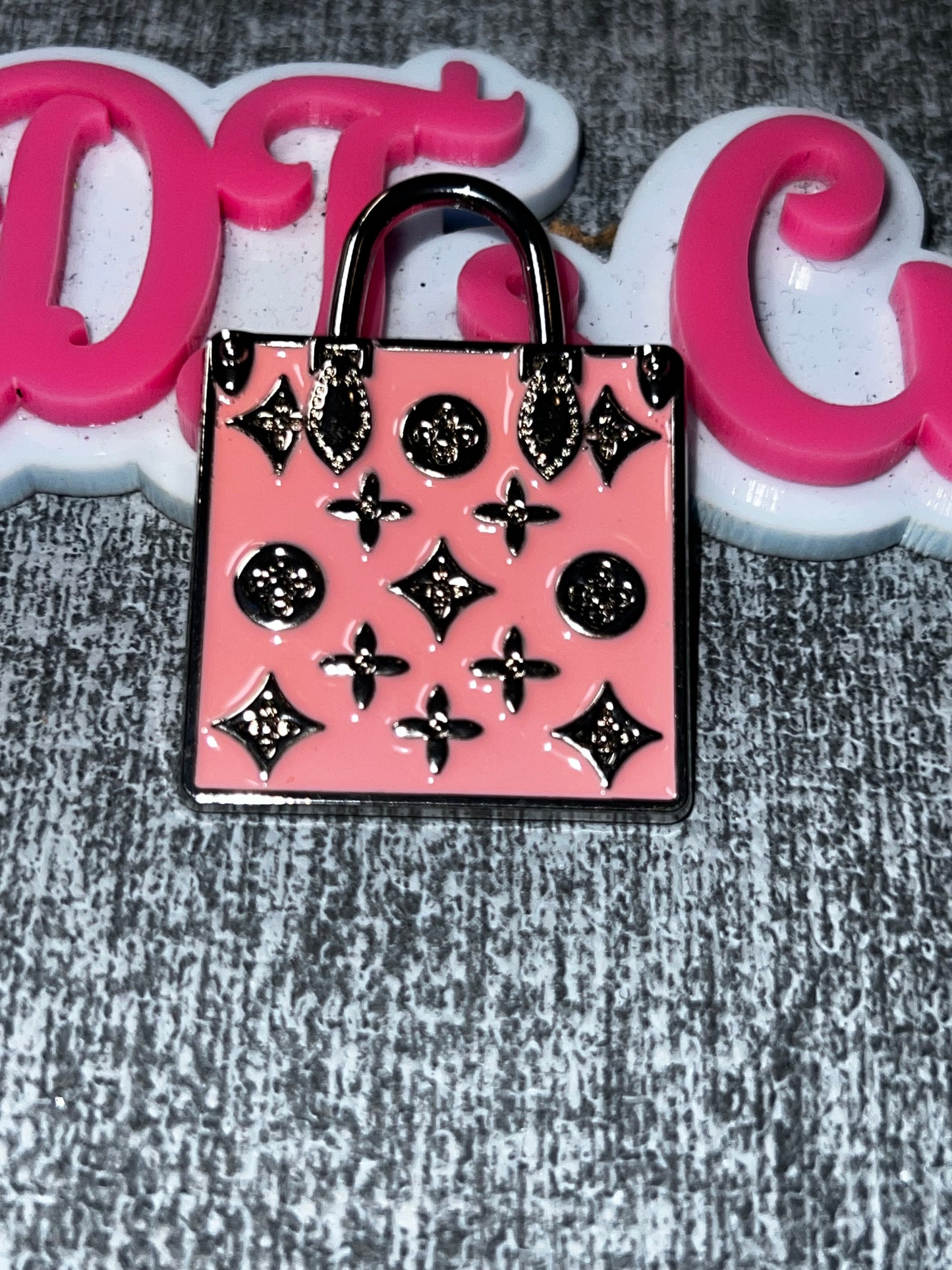 Light Pink Handbag Metal Charm – Decorative Craft Embellishment