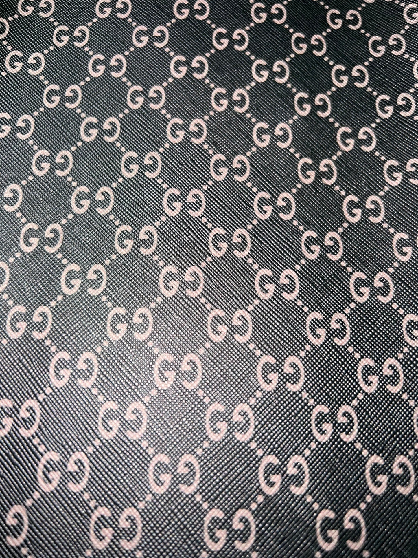 Brown Black Tan Interlocking Pattern Faux Leather Sheet | Printed Craft Material