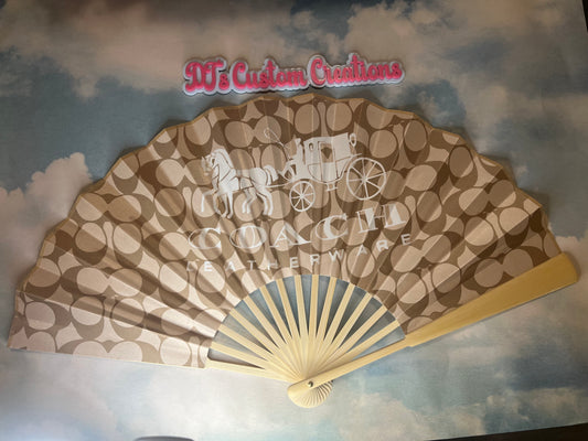 Tan White Coach fan