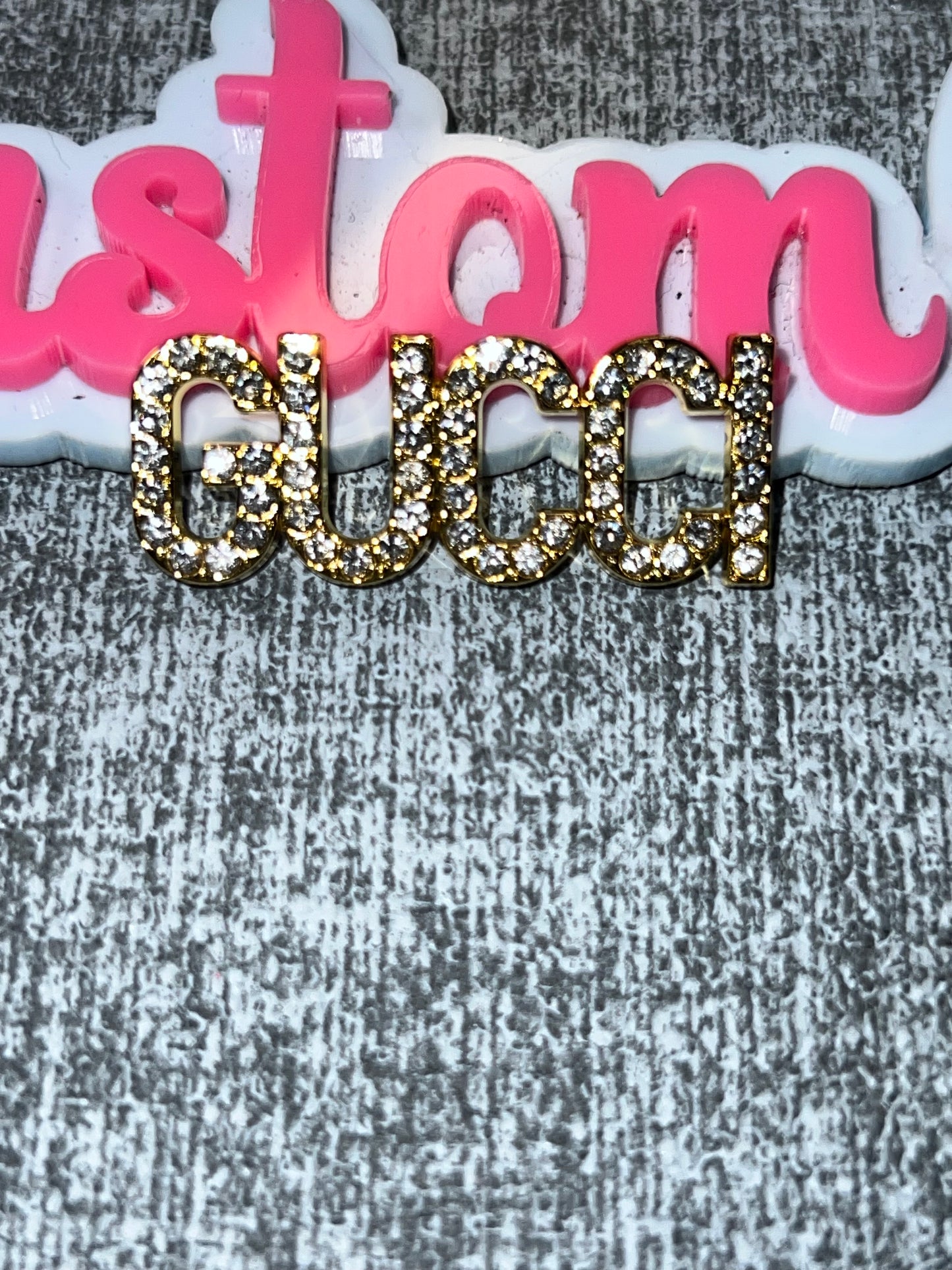 Rhinestone Luxe Letter Charm – Bling Metal Embellishment Gold