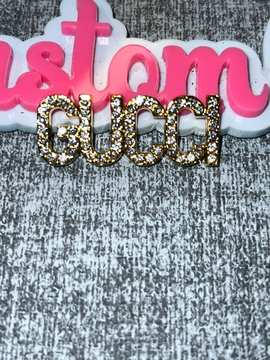 Rhinestone Luxe Letter Charm – Bling Metal Embellishment Gold