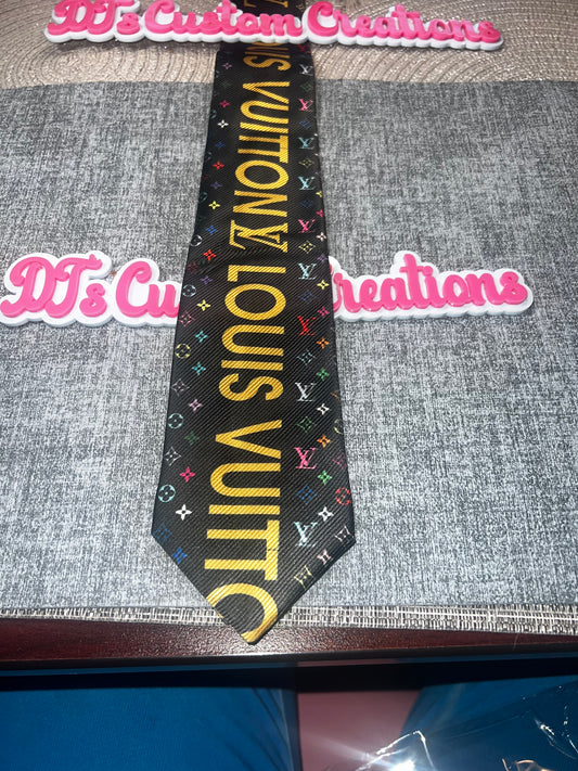 Black Multicolor Luxe Statement Tie – Bold Graphic Fashion Tie