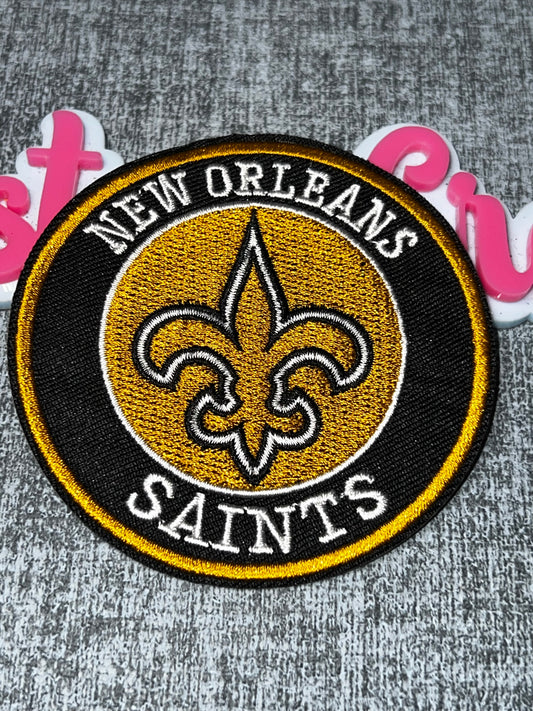 Black Gold Fleur Embroidered Iron-On Patch | Statement Appliqué