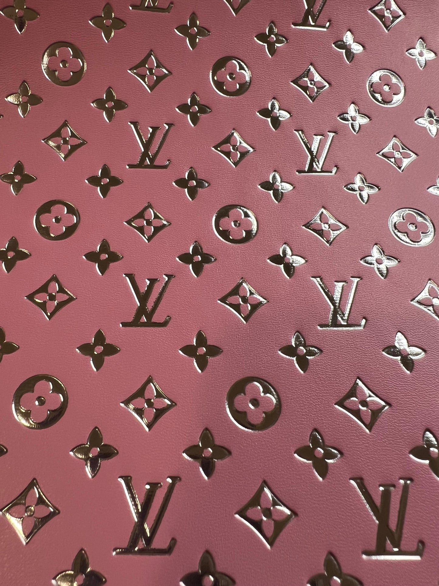 Pink Silver LV Embossed