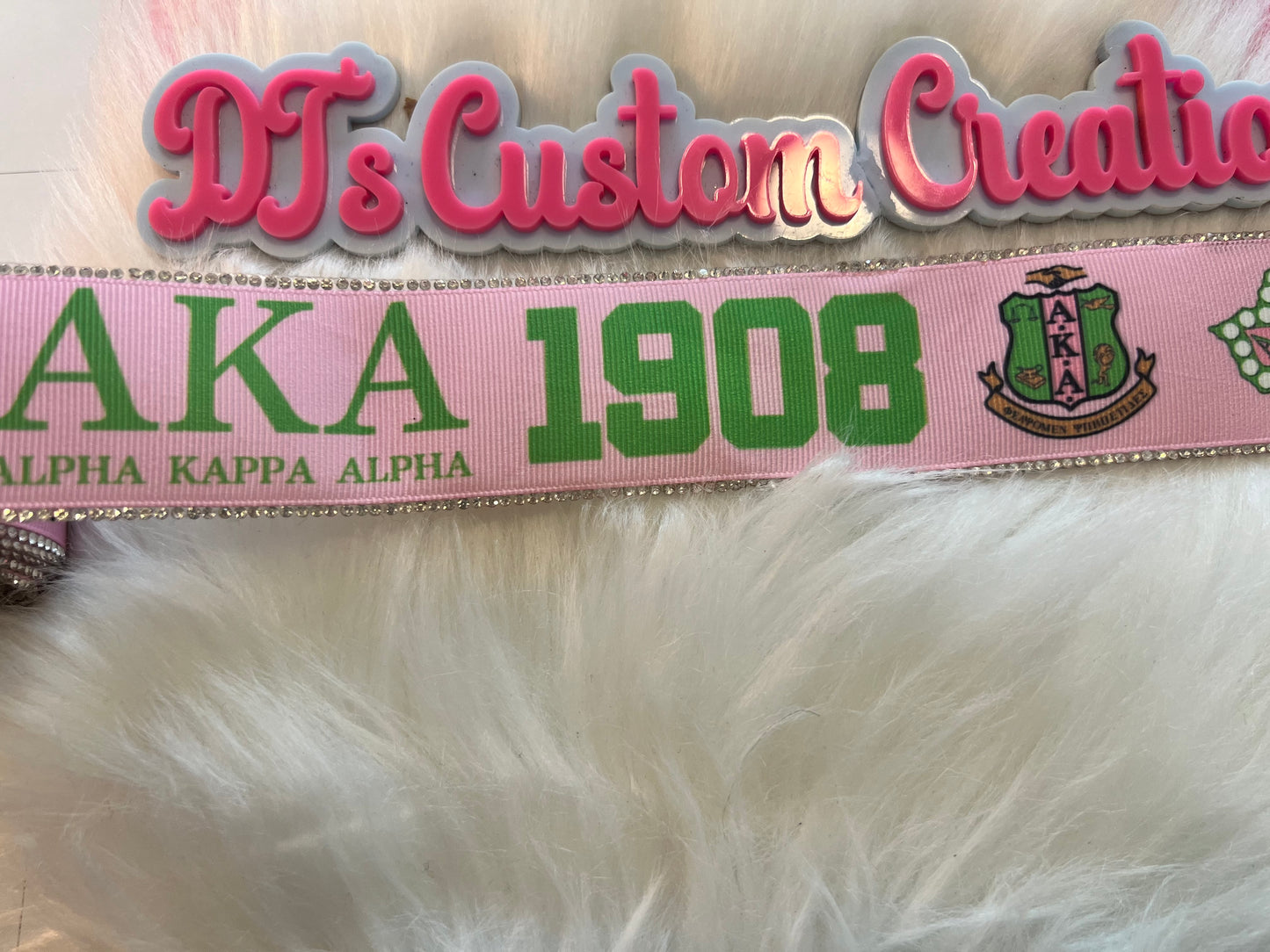 Pink Green AKA bling trim Ribbon