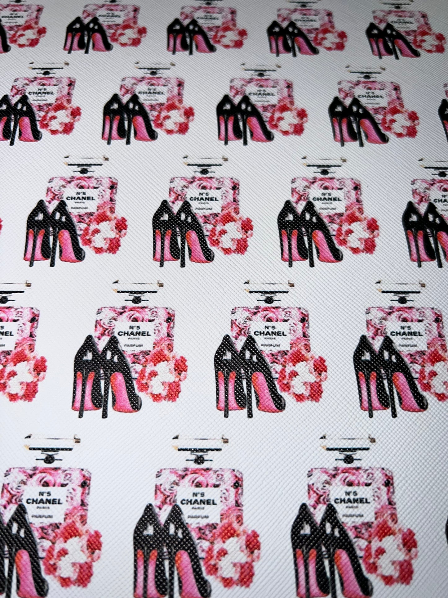 Floral Perfume Glam Faux Leather Sheet – 9x12