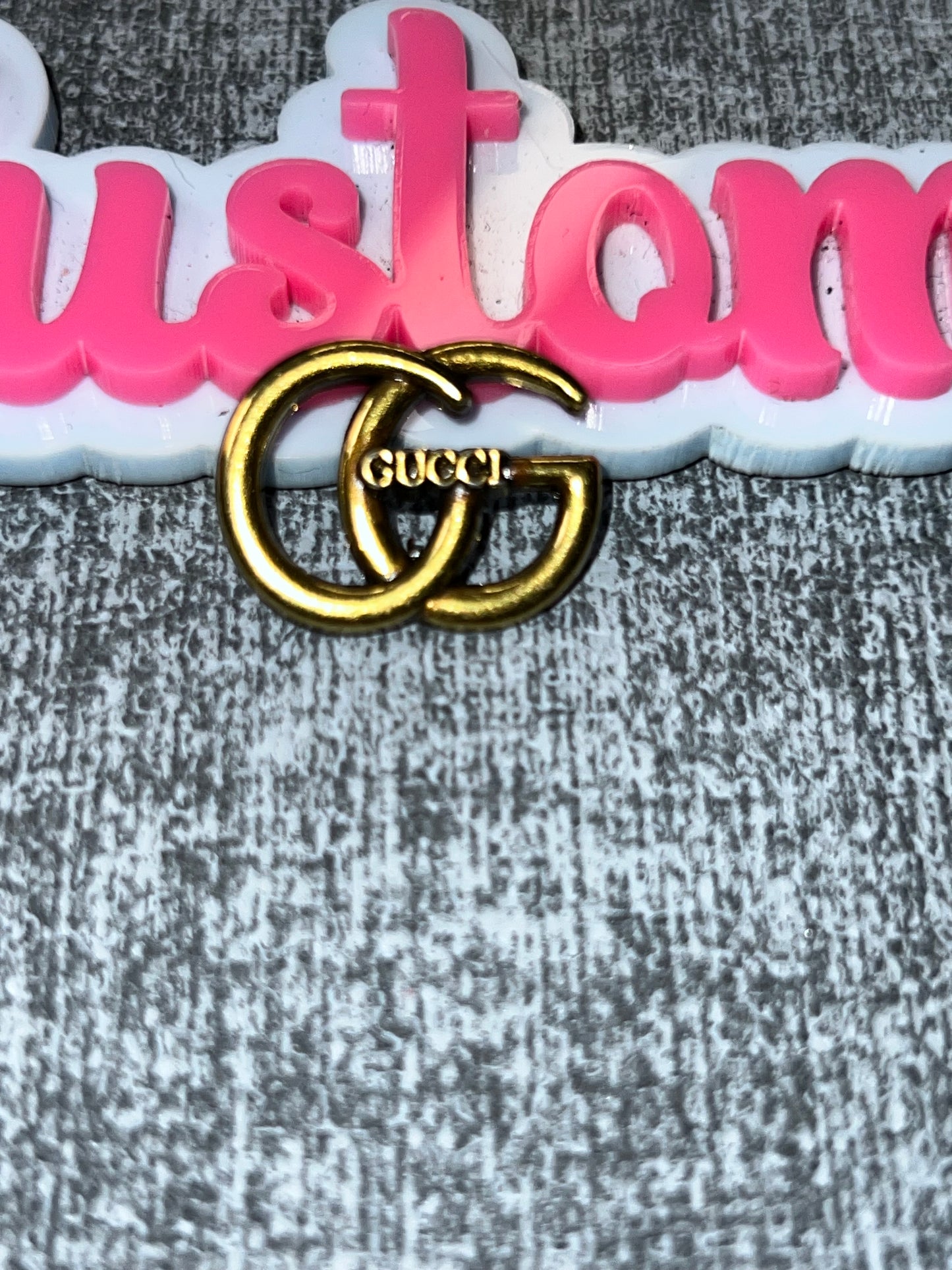 Gold Luxe Double Letter Charm – Metal Designer Style Embellishment