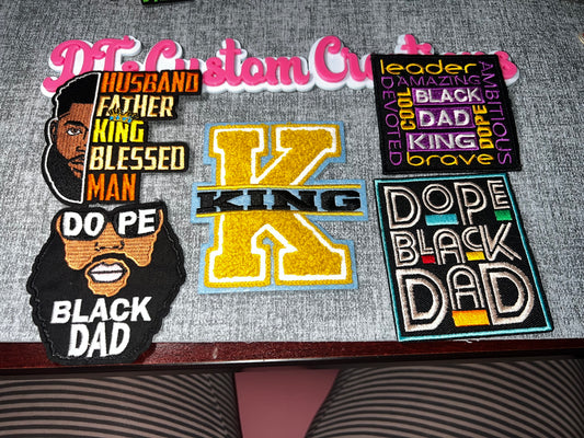 Fatherhood & King Embroidered Patch Bundle