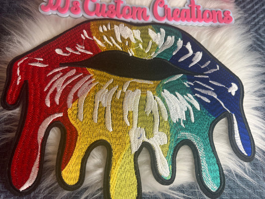 Colorful dripping lips