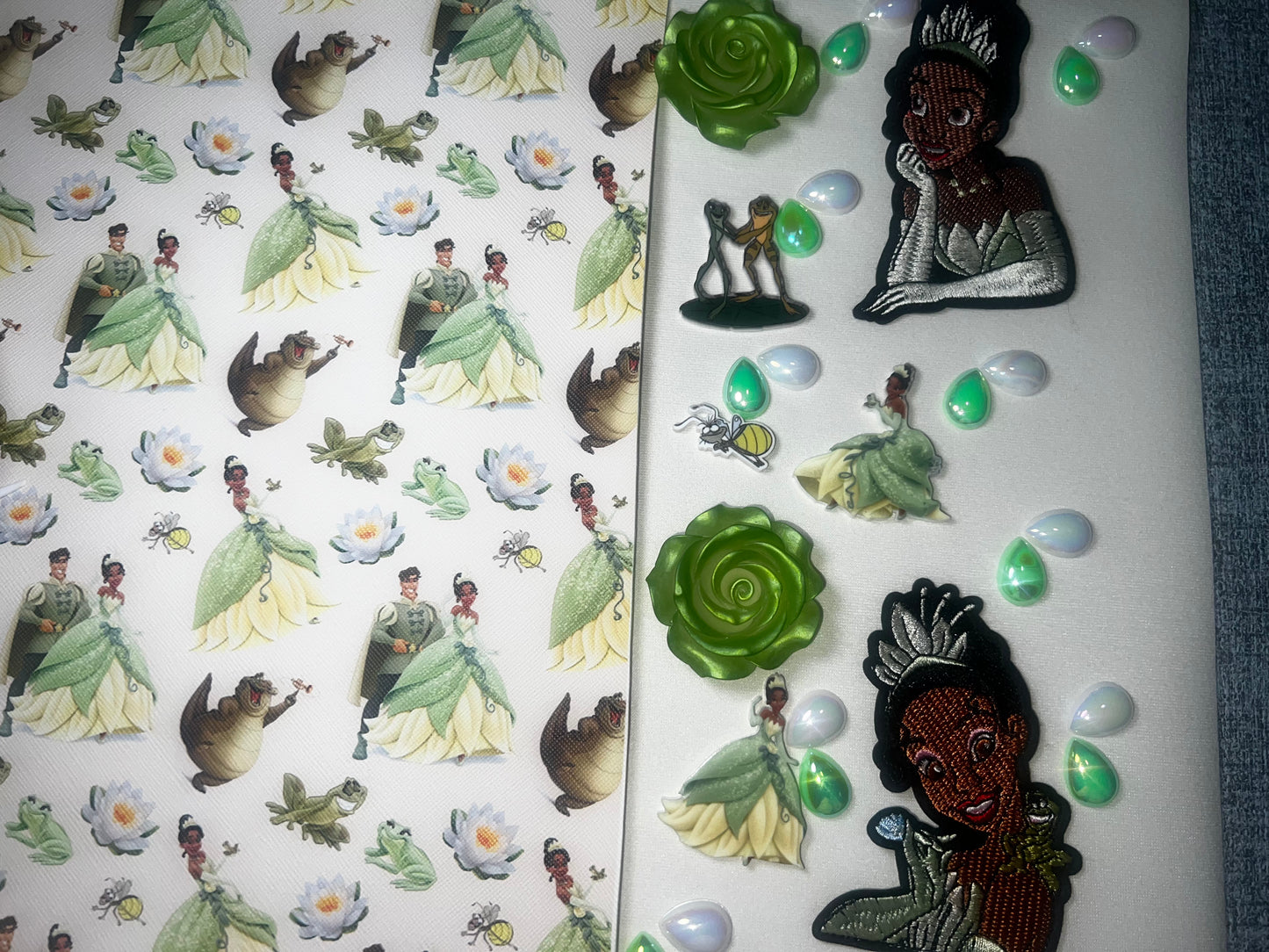 Green Fairytale Princess Craft Embellishment Bundle | Embroidered Patches, Resin Flowers and Decorative Accent Mix