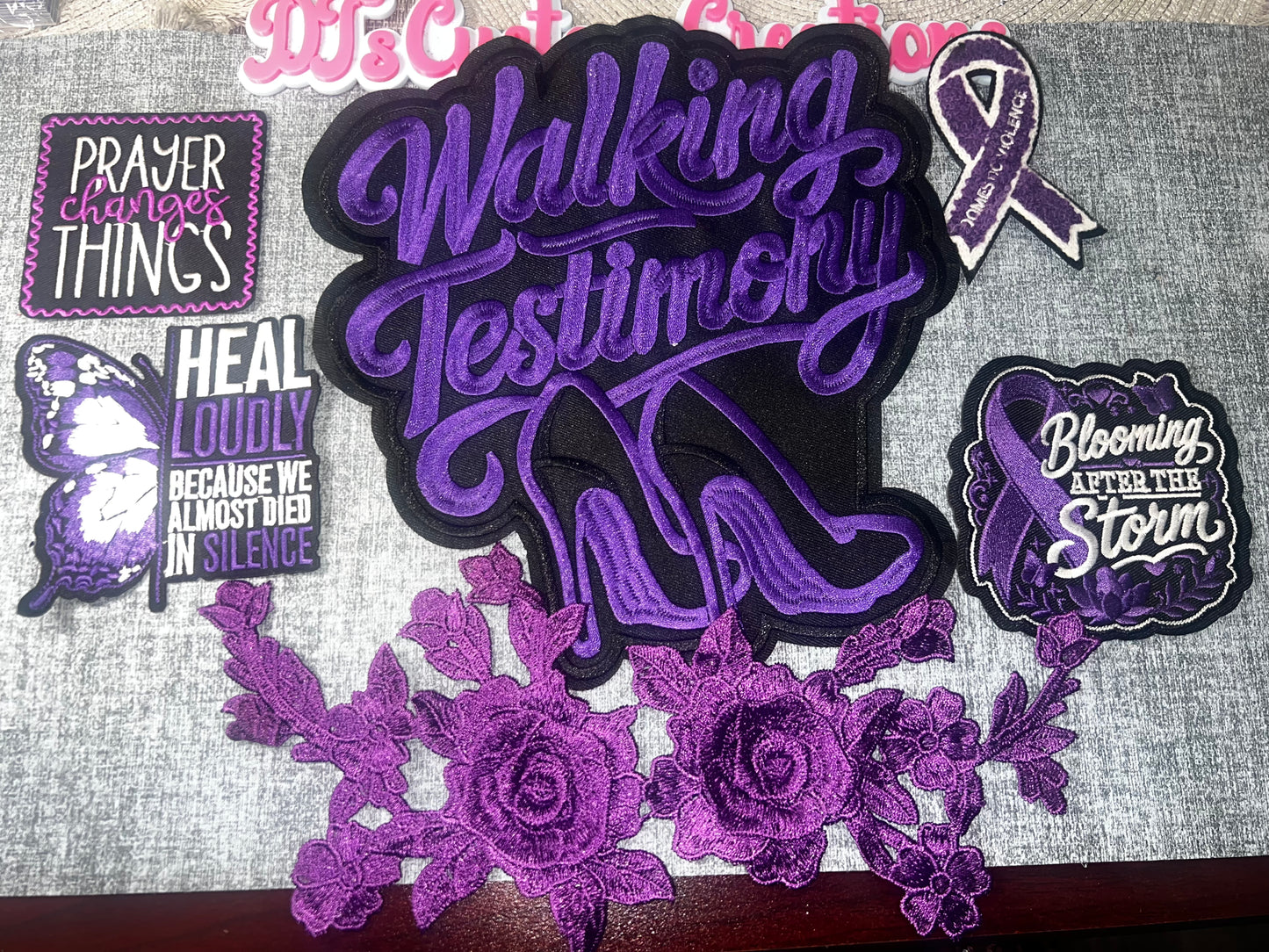 Purple Domestic Violence Awareness Walking Testimony Patch Bundle – DIY Craft Embellishment Set