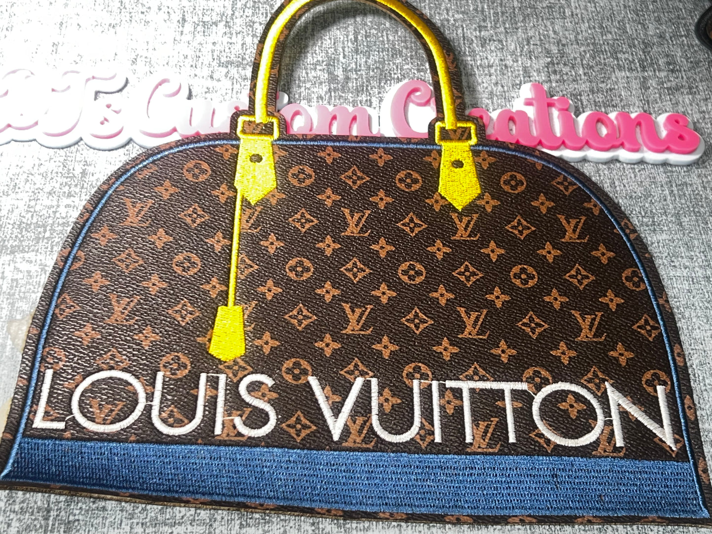 Brown Pattern Handbag Embroidered Iron-On Patch | Fashion Purse Applique for Jackets and Bags