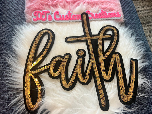 Black Gold Sequin Faith