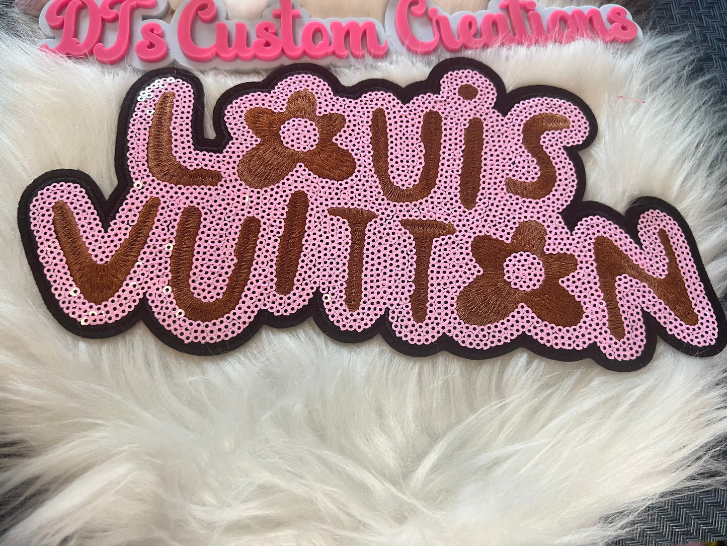 Sequin Pink & Brown LV
