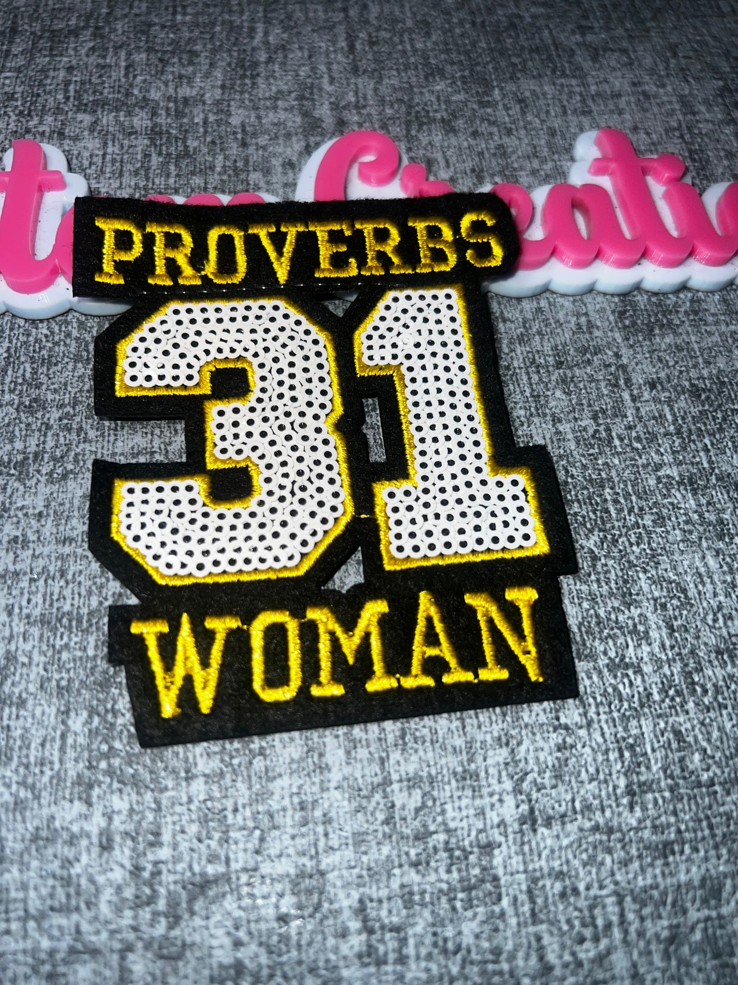 Proverbs 31 Woman Christian Embroidered Patch – Faith Based Inspirational Applique small