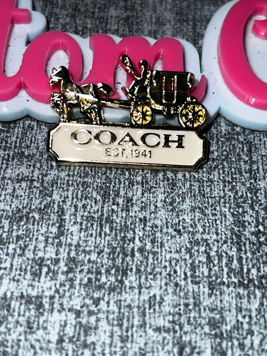 White Horse & Carriage Flat Back Charm – Decorative Metal Embellishment for DIY Crafts