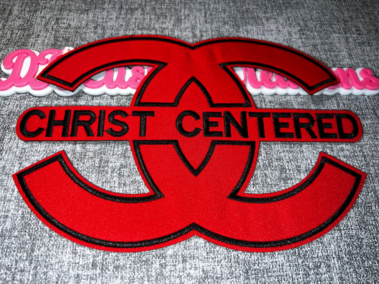 Christ Centered Embroidered Faith Patch – Red Religious Iron-On Applique
