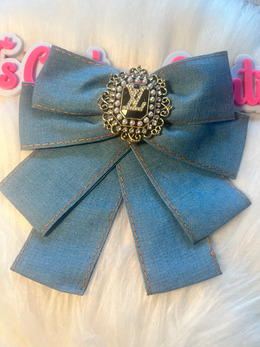 Lite Blue Denim LV Brooch