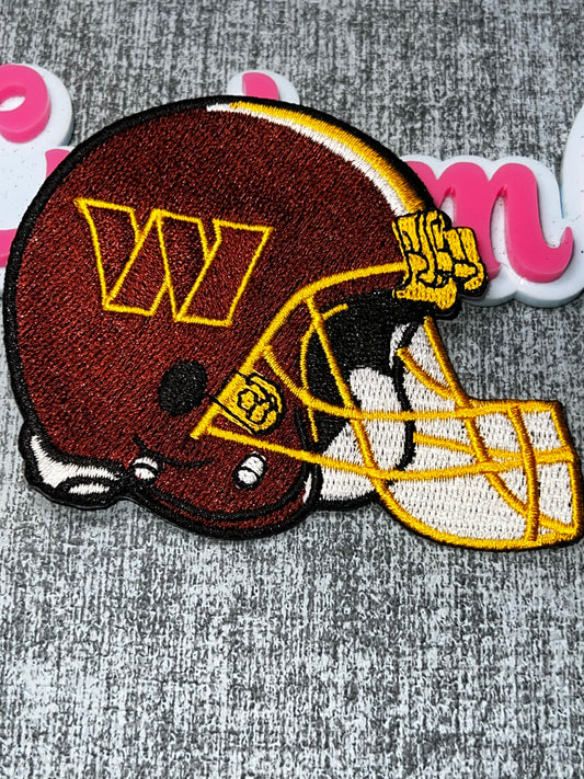 Burgundy & Gold Helmet Embroidered Iron-On Patch
