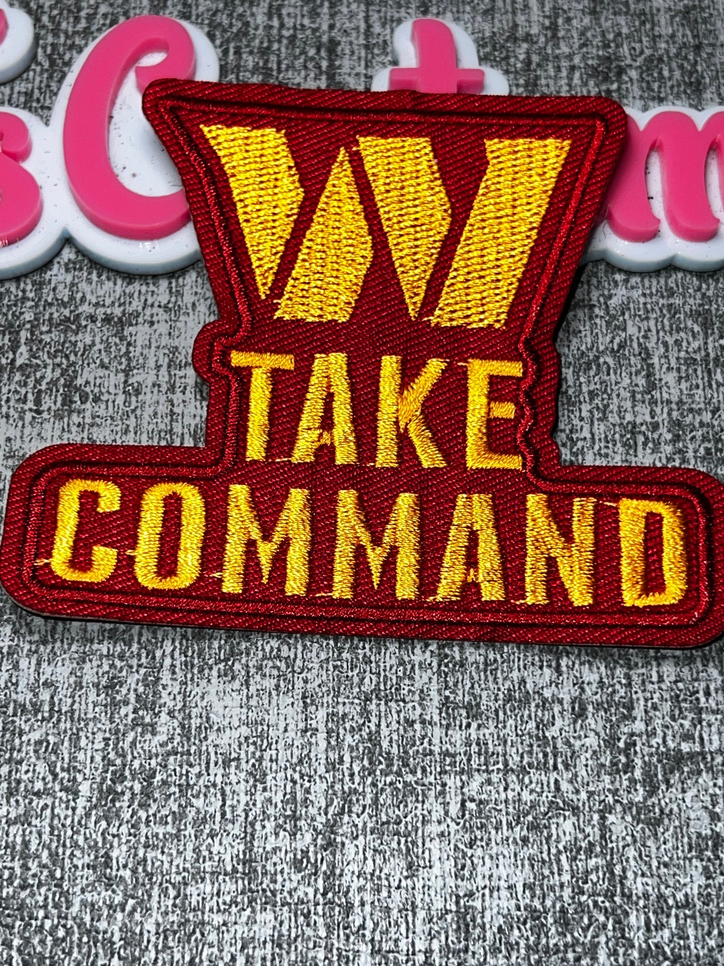 Burgundy & Gold Statement Embroidered Iron-On Patch