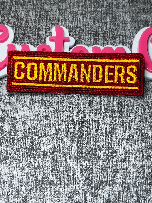Burgundy & Gold Embroidered Name Bar Iron-On Patch