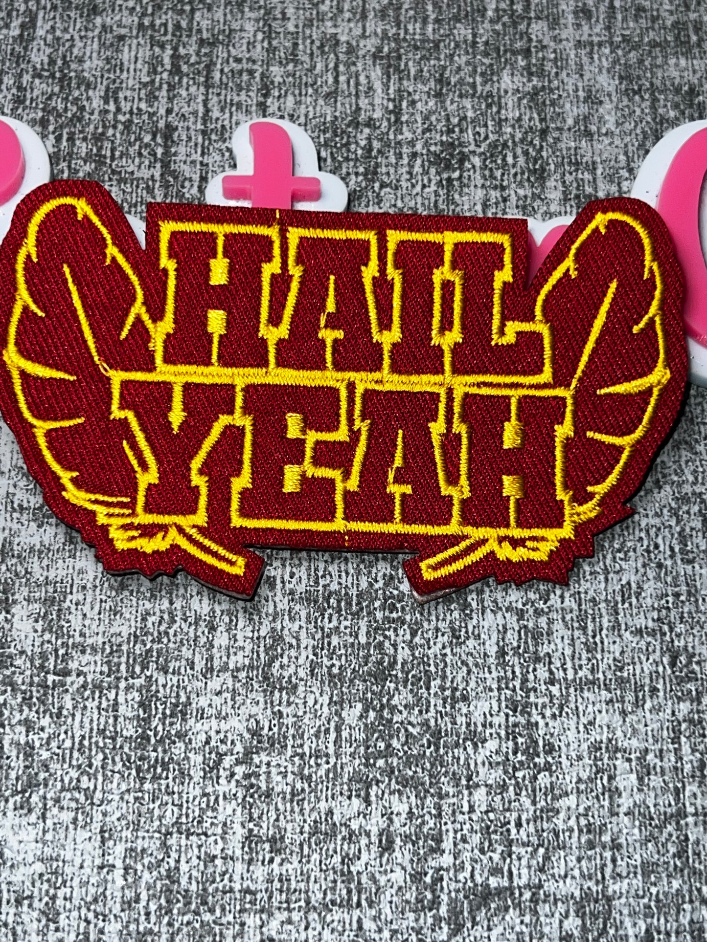 Burgundy & Gold Winged Statement Embroidered Iron-On Patch