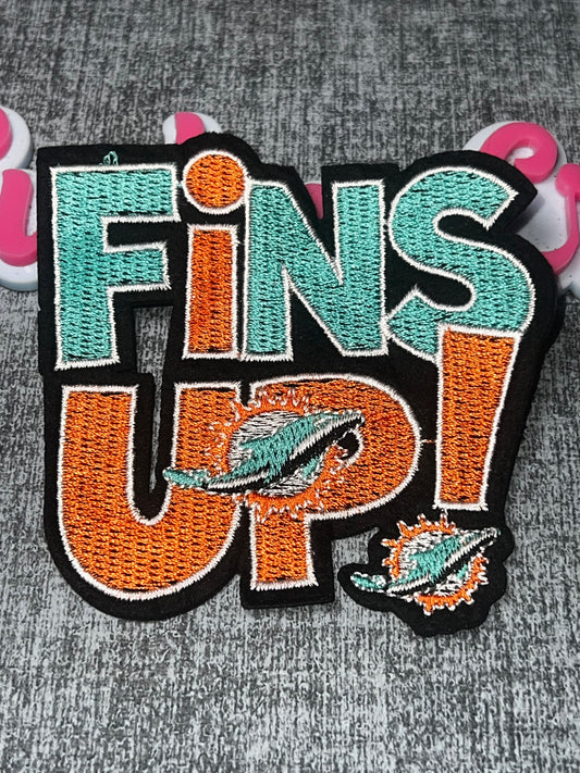 Aqua Orange Statement Embroidered Iron-On Patch – Bold DIY Appliqué