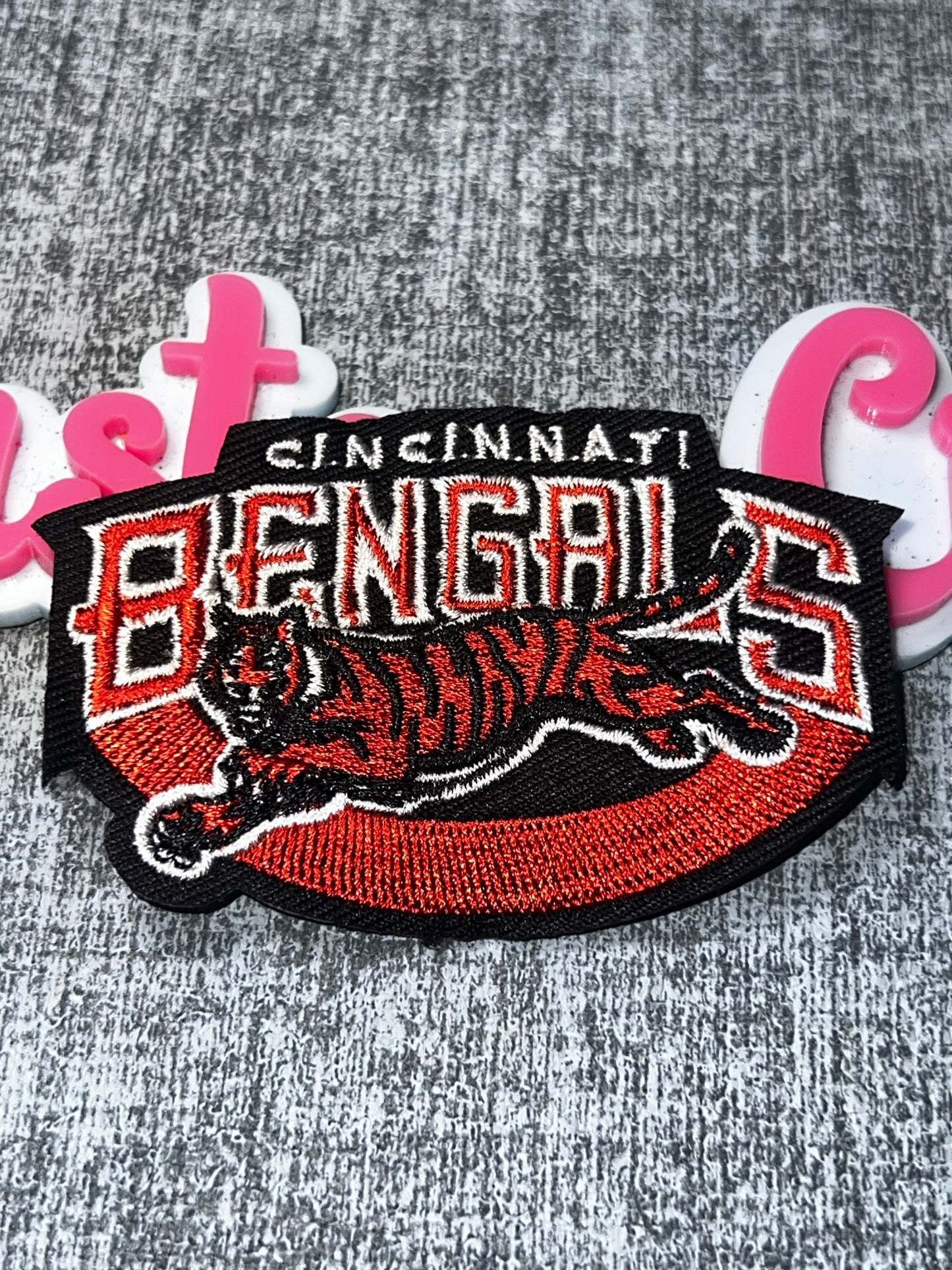 Orange Black Striped Animal Embroidered Iron-On Patch – Decorative Appliqué