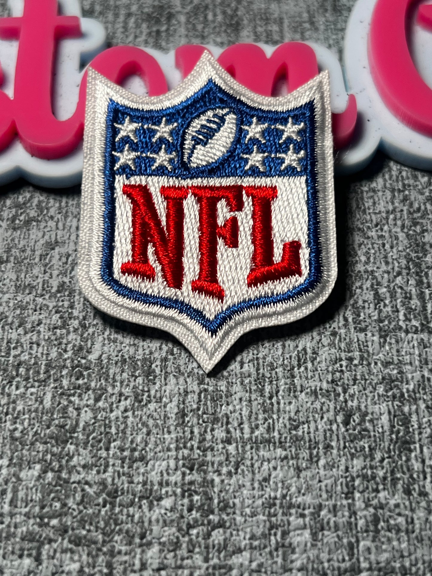 Red White & Blue Sports Crest Embroidered Iron-On Patch – Athletic Inspired Appliqué small