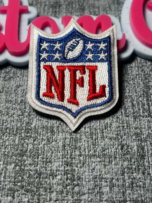 Red White & Blue Sports Crest Embroidered Iron-On Patch – Athletic Inspired Appliqué small