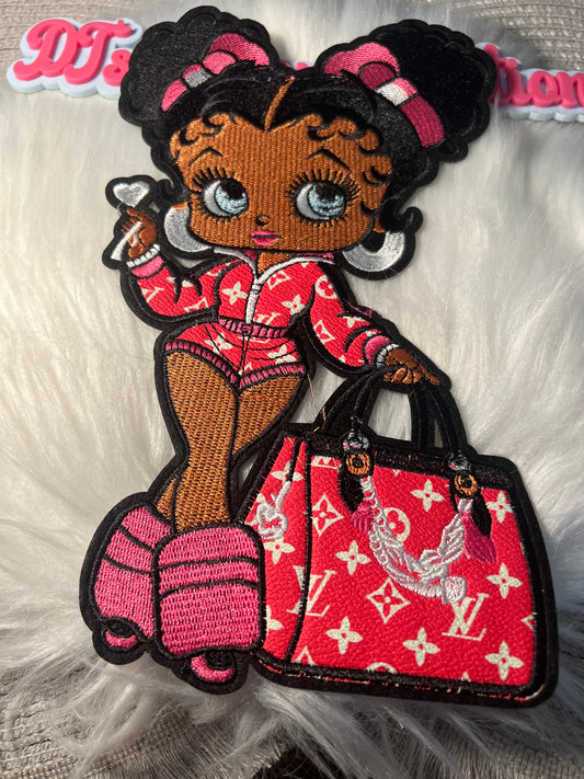 Cute Betty Red Pink Faux Leather LV