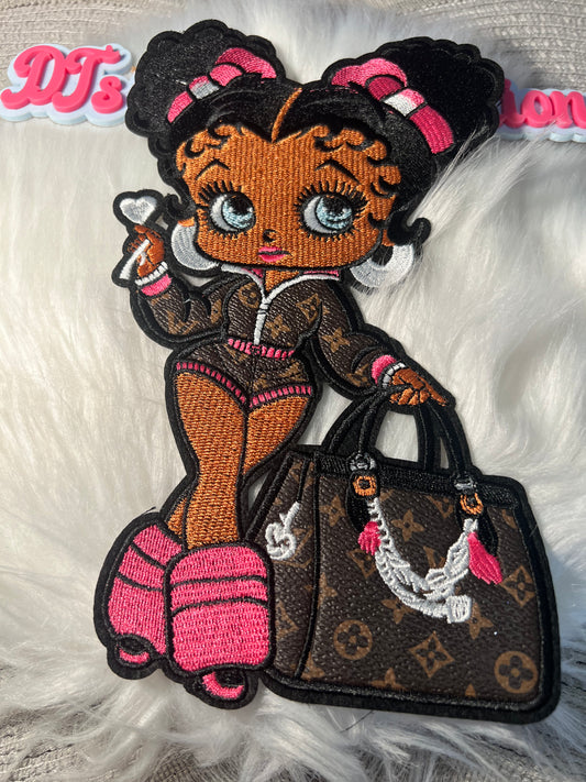 Cute Betty Faux Leather Brown Pink LV