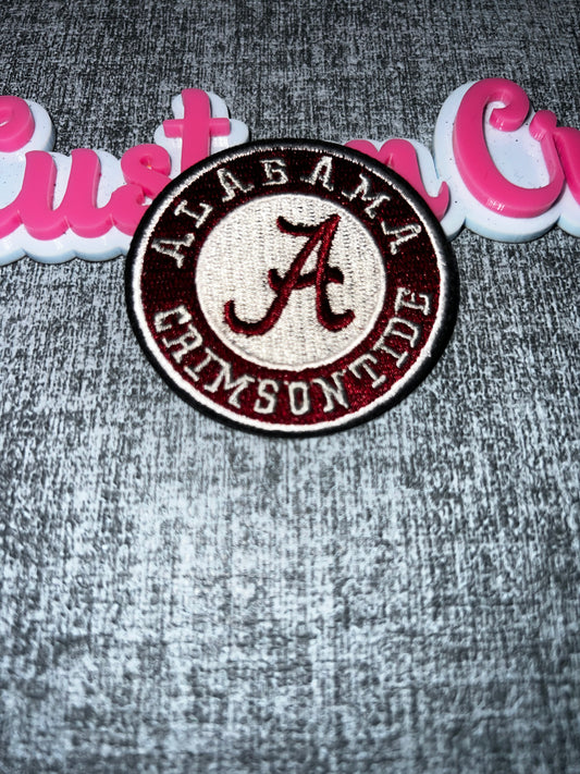 Circle Monogram Embroidered Iron-On Patch – Round Varsity Style Appliqué