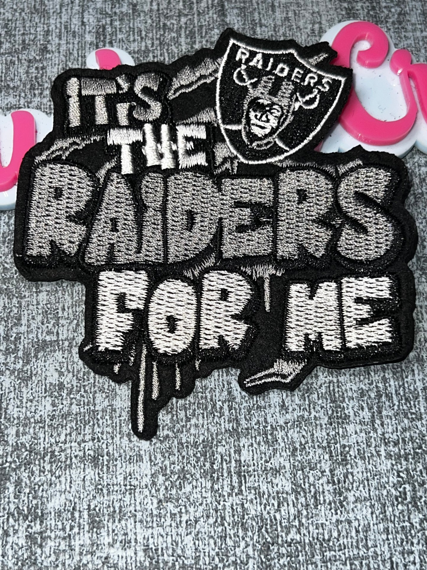 Embroidered Statement Iron-On Patch | Black & Silver Decorative Appliqué