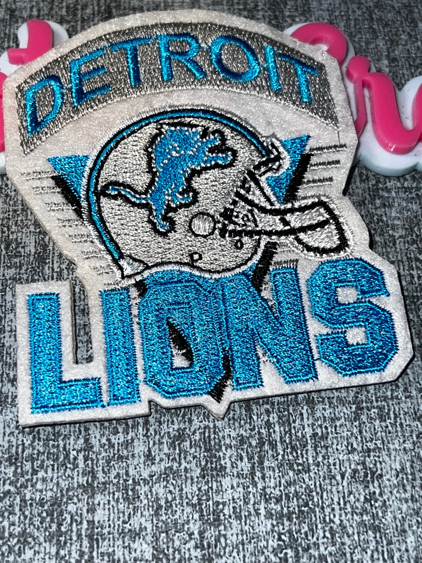 Blue Big Helmet Embroidered Iron-On Patch | Decorative Appliqué