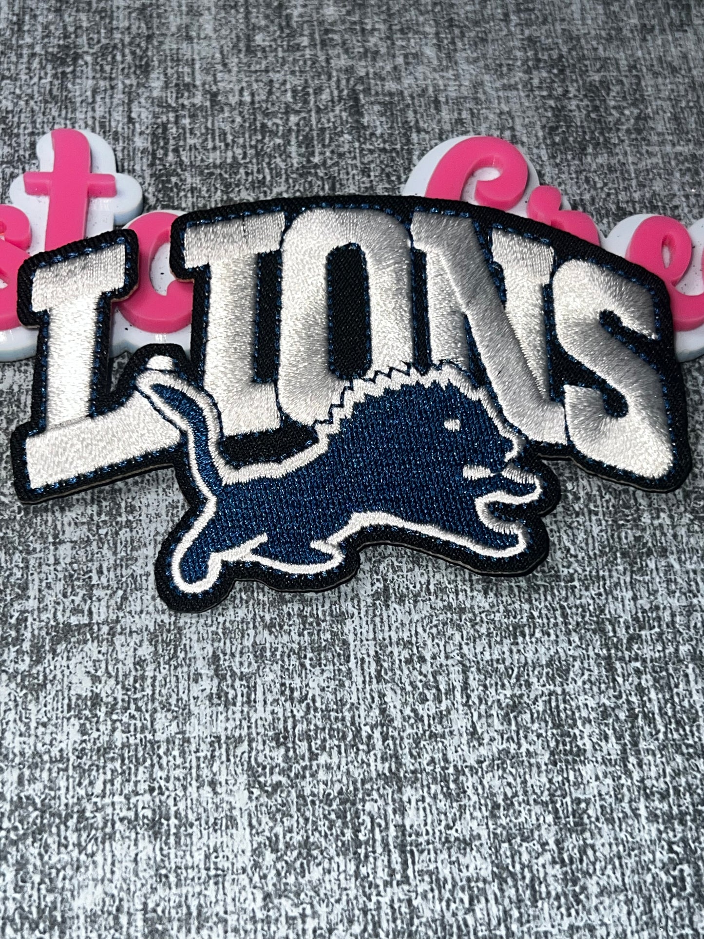 White Lion Embroidered Iron-On Patch | Embroidered Mascot Appliqué