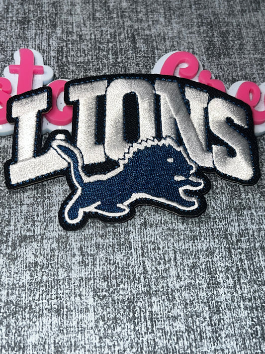 White Lion Embroidered Iron-On Patch | Embroidered Mascot Appliqué