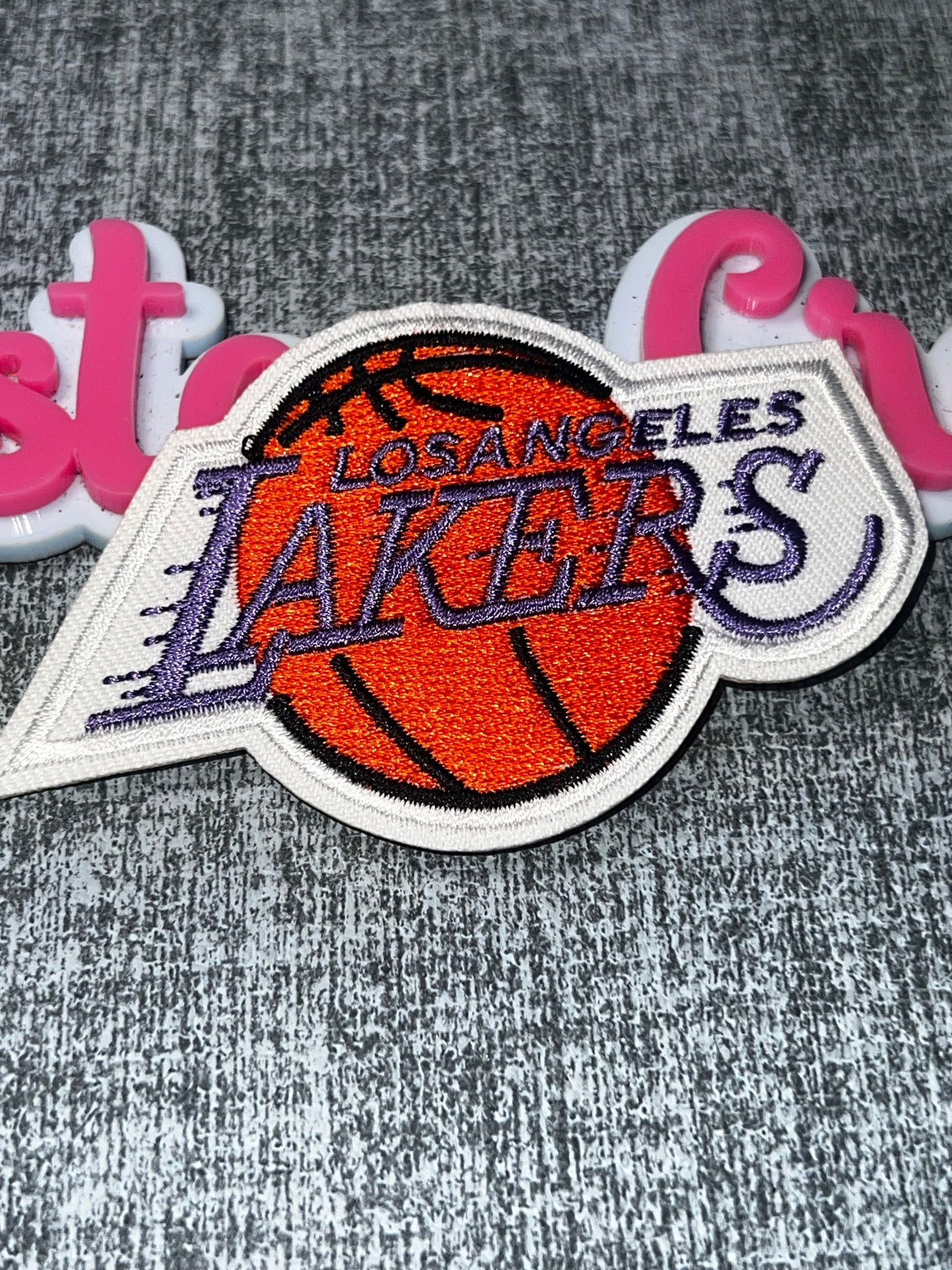 Purple & Orange Embroidered Iron-On Patch | Embroidered Sports Appliqué