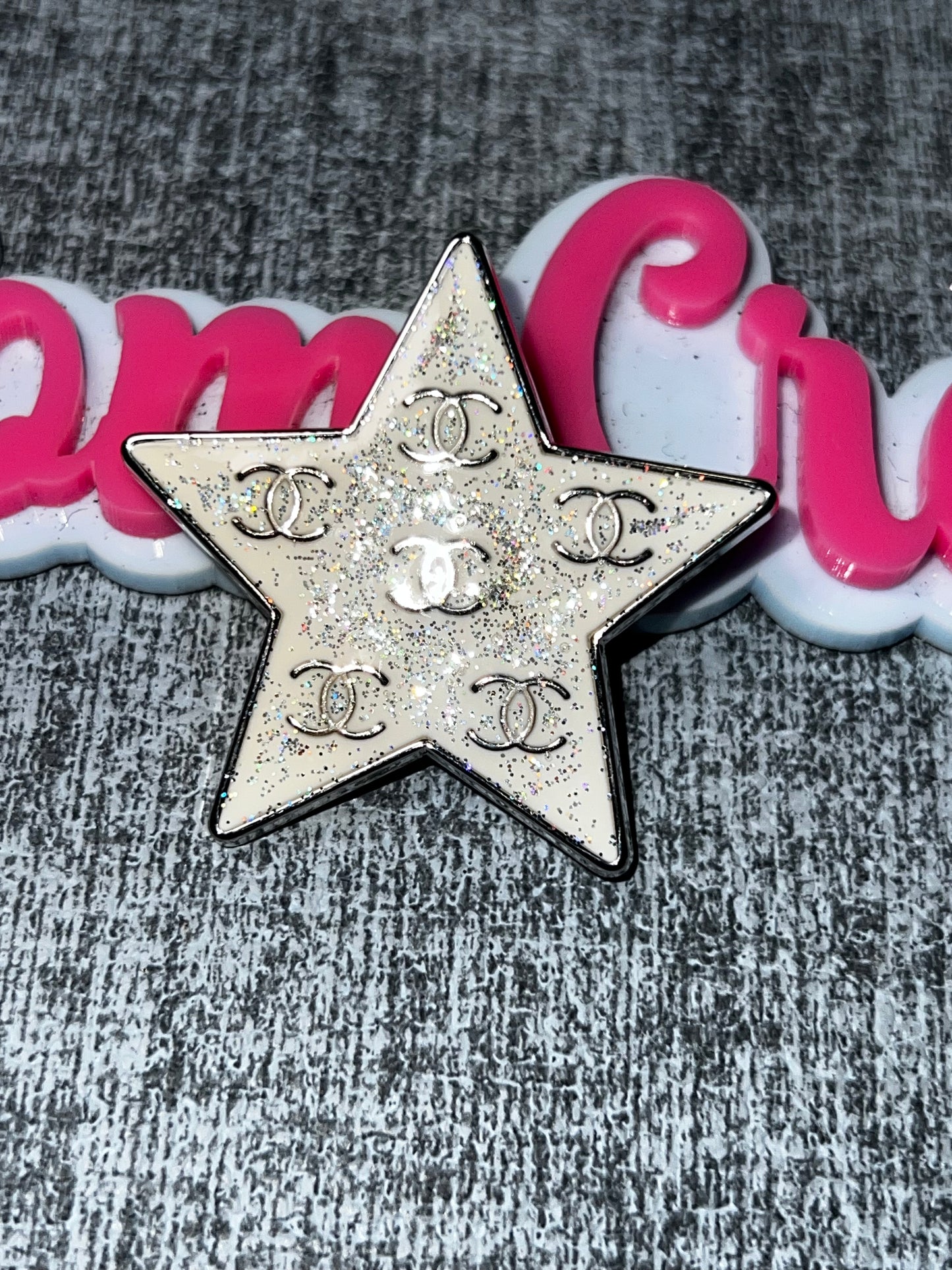 White Glitter Star Fashion Brooch Pin | Enamel Star Pin | Decorative Jacket Hat Backpack Pin