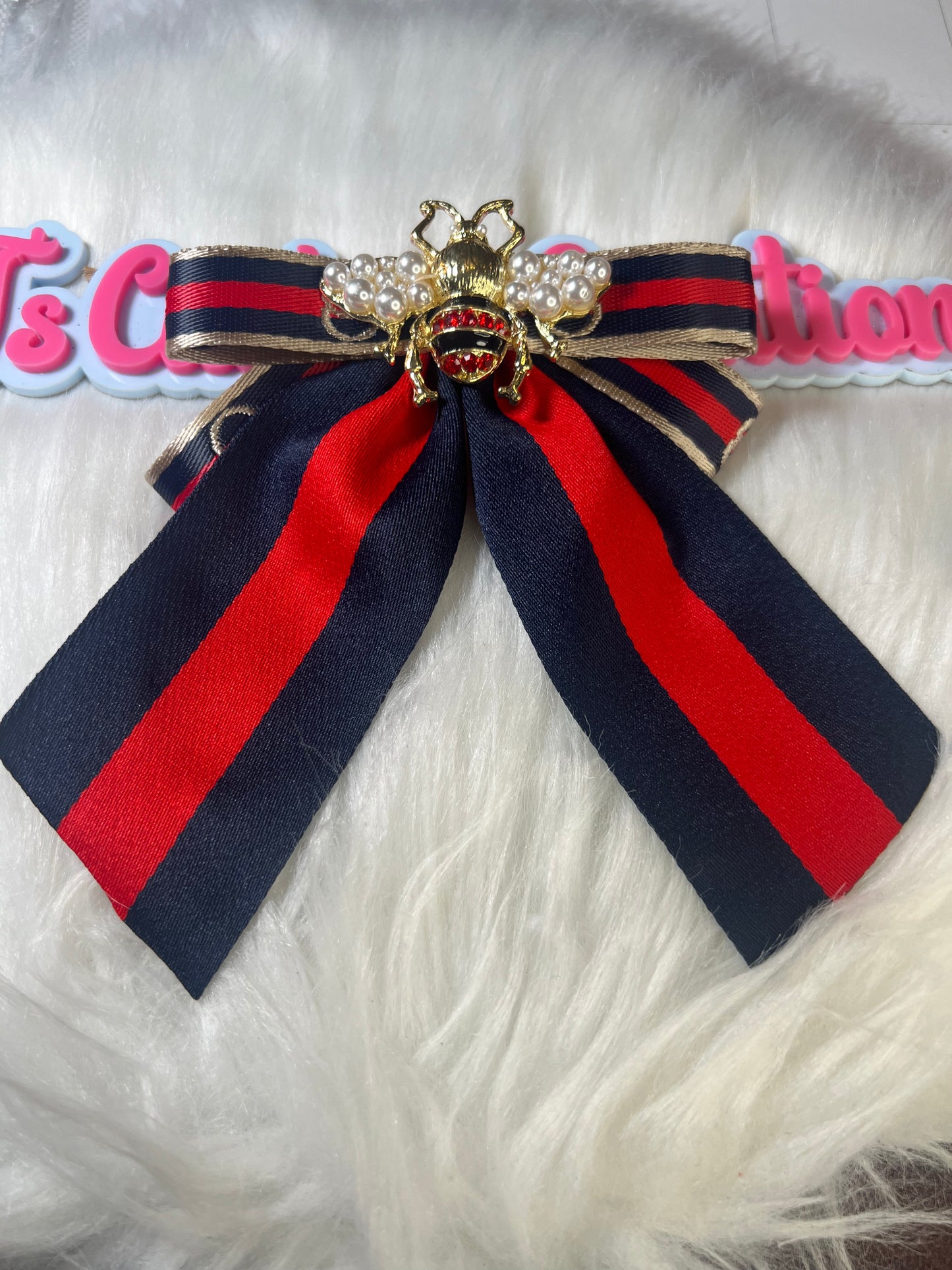 Navy Blue GG Brooch
