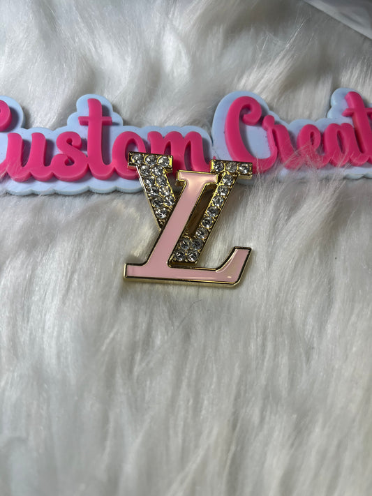 Pink Gold LV Bling Brooch